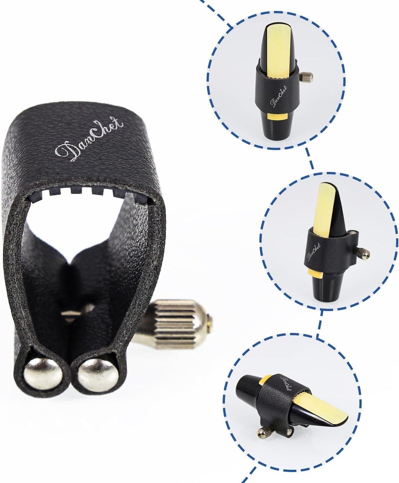 Danchet Soprano Saxophone Ligature Fastener, Leather Ligature for Soprano Saxophone Sax - Image 4